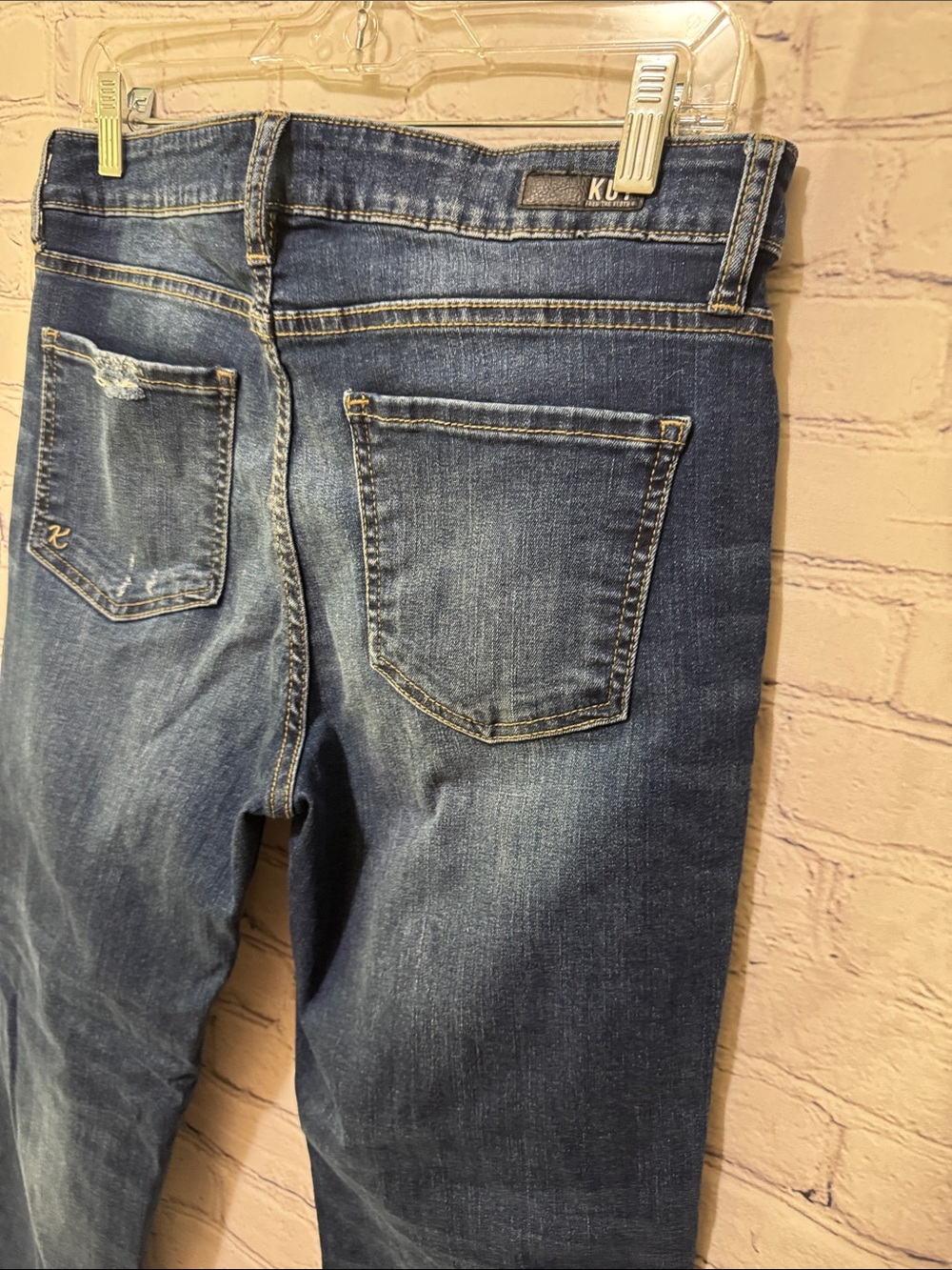 Kut from the Kloth KelseyHigh Rise Ankle Flare with Frayed Hem Jeans - Picture 15 of 15